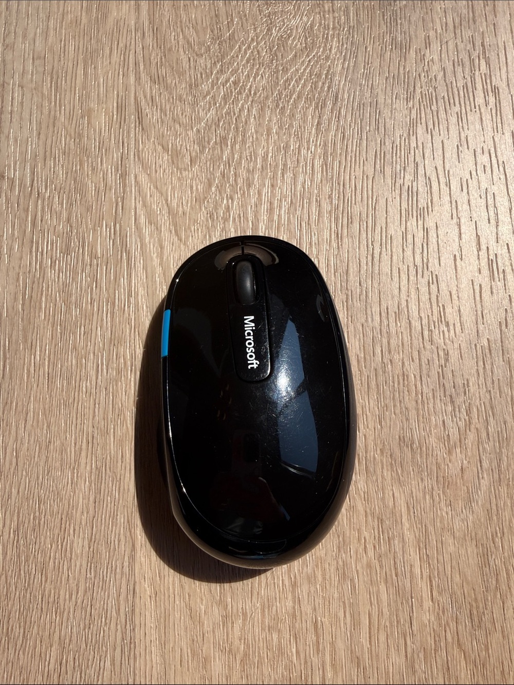 Microsoft Black Wireless Bluetooth Mouse with Blue Accent